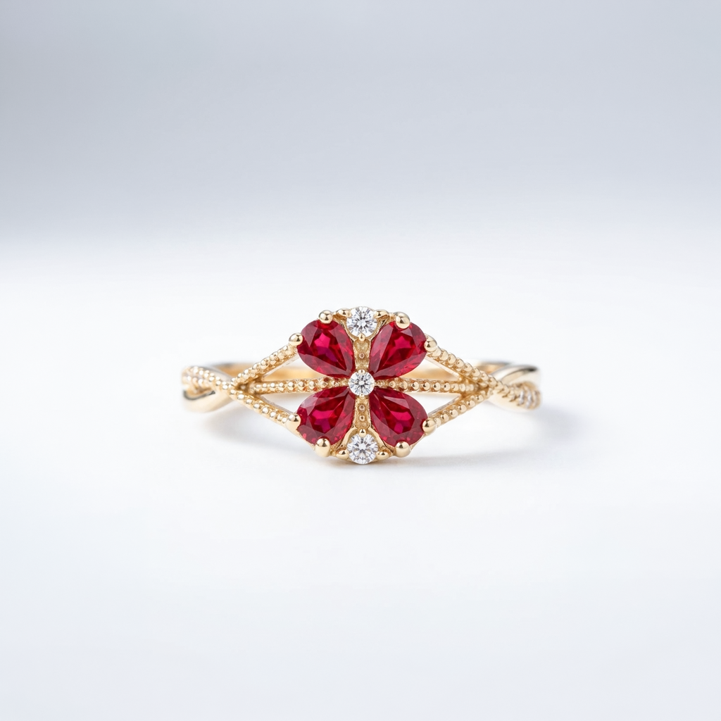 Flora Crimson Ring
