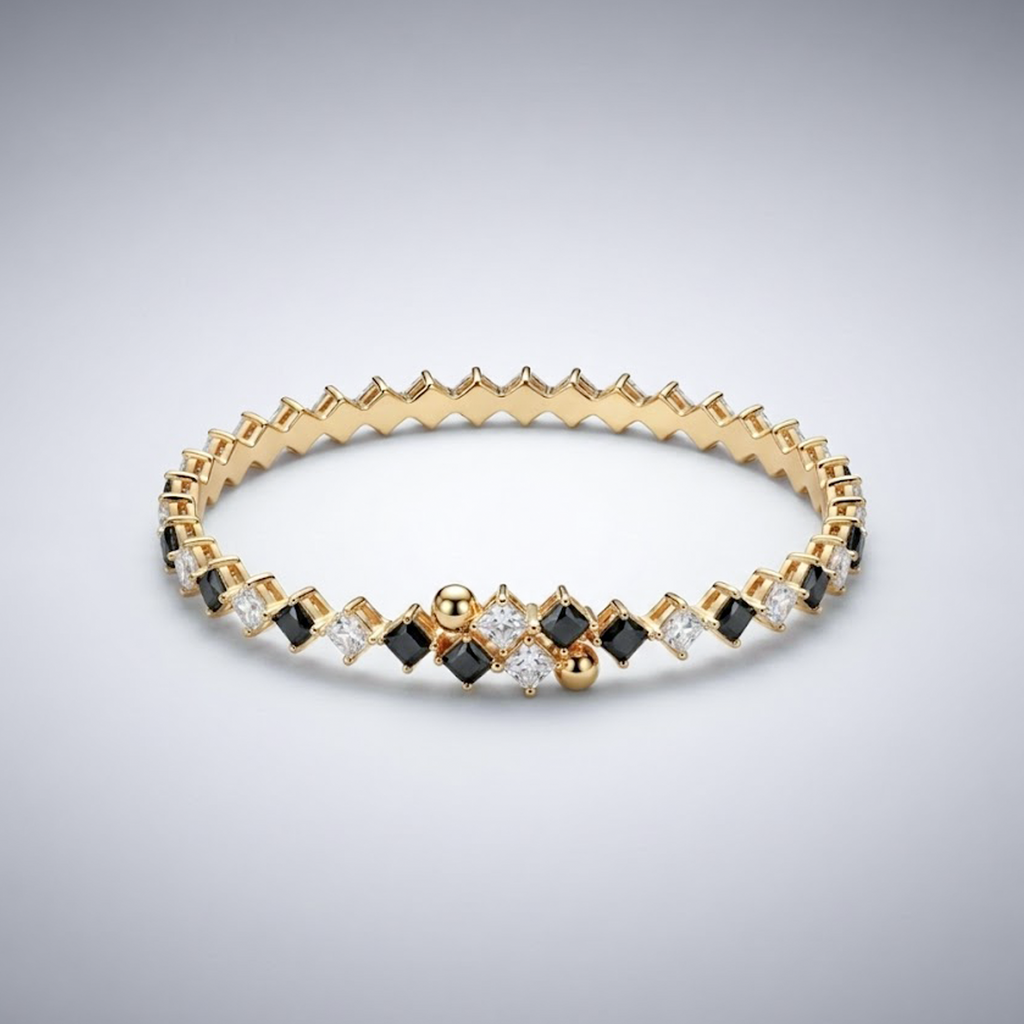 Noir Crystal Bangles [PAIR]