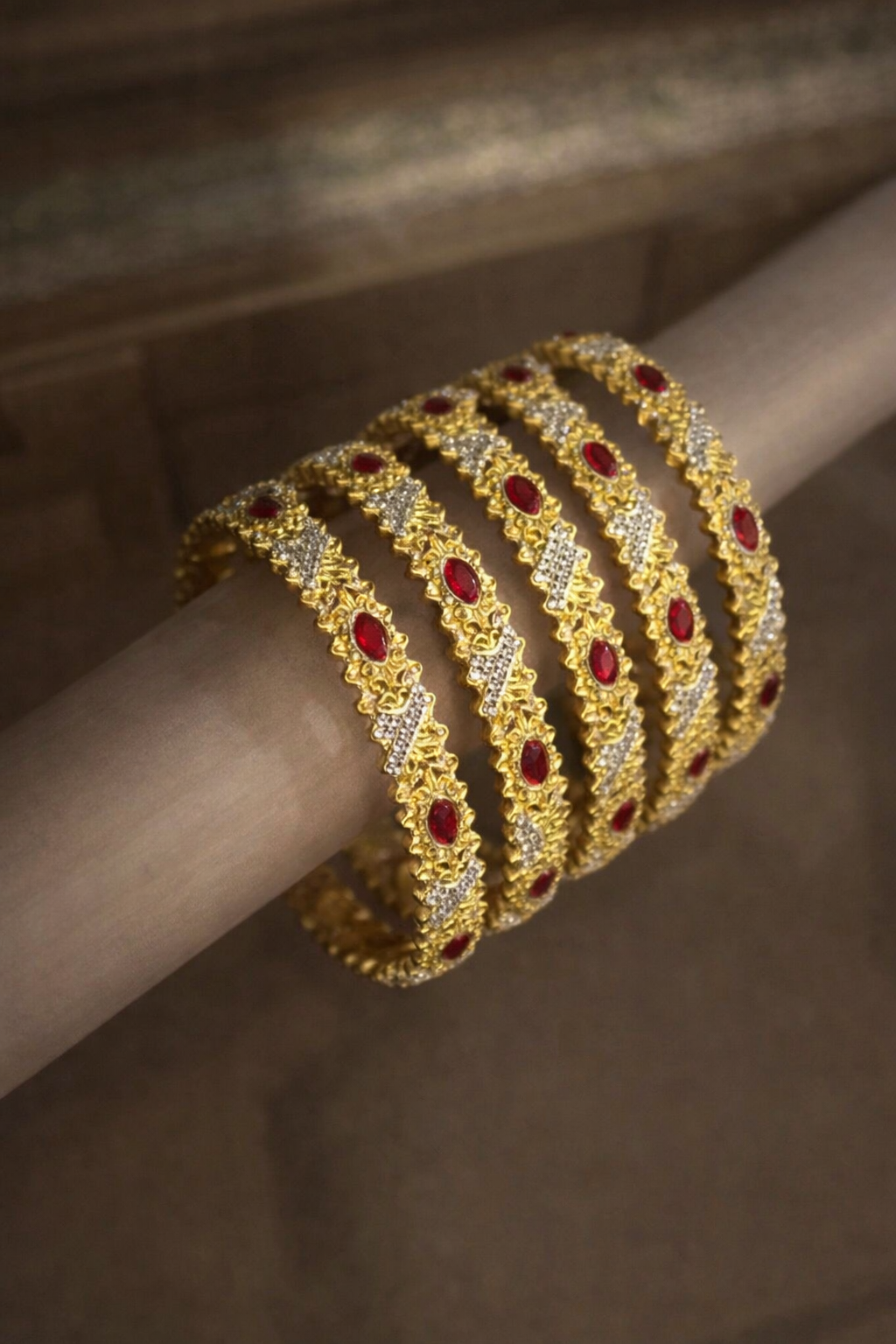 Royal Ruby Bangle Set