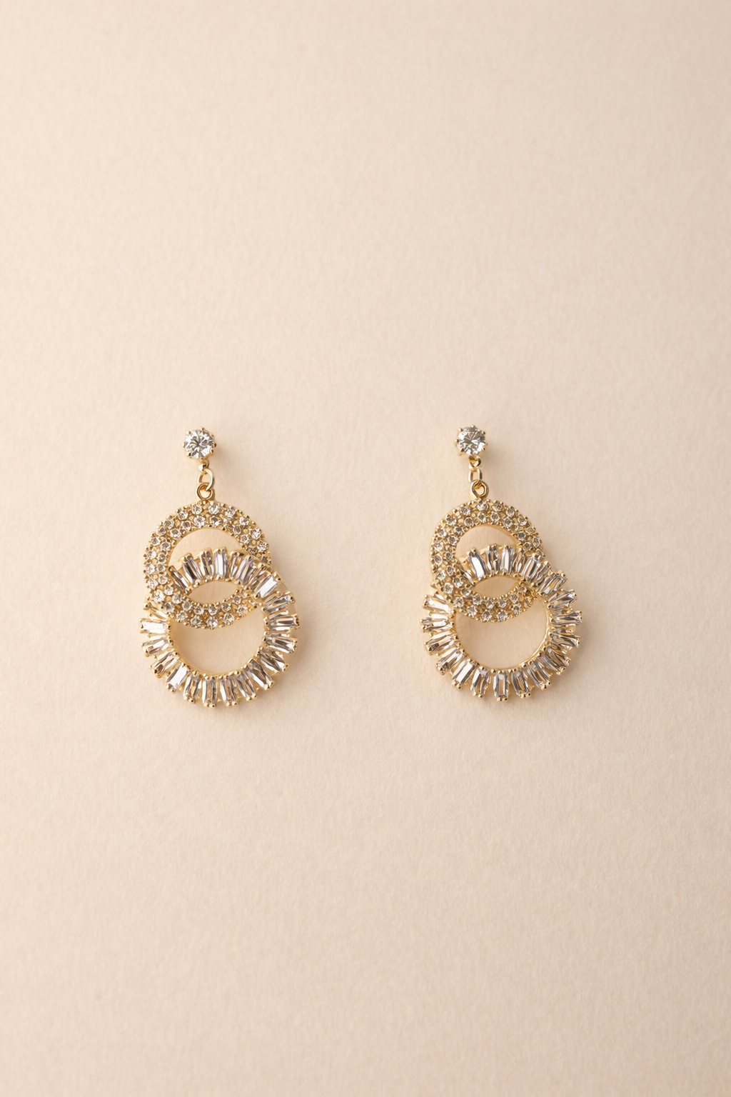 Golden Radiance Circle Earrings