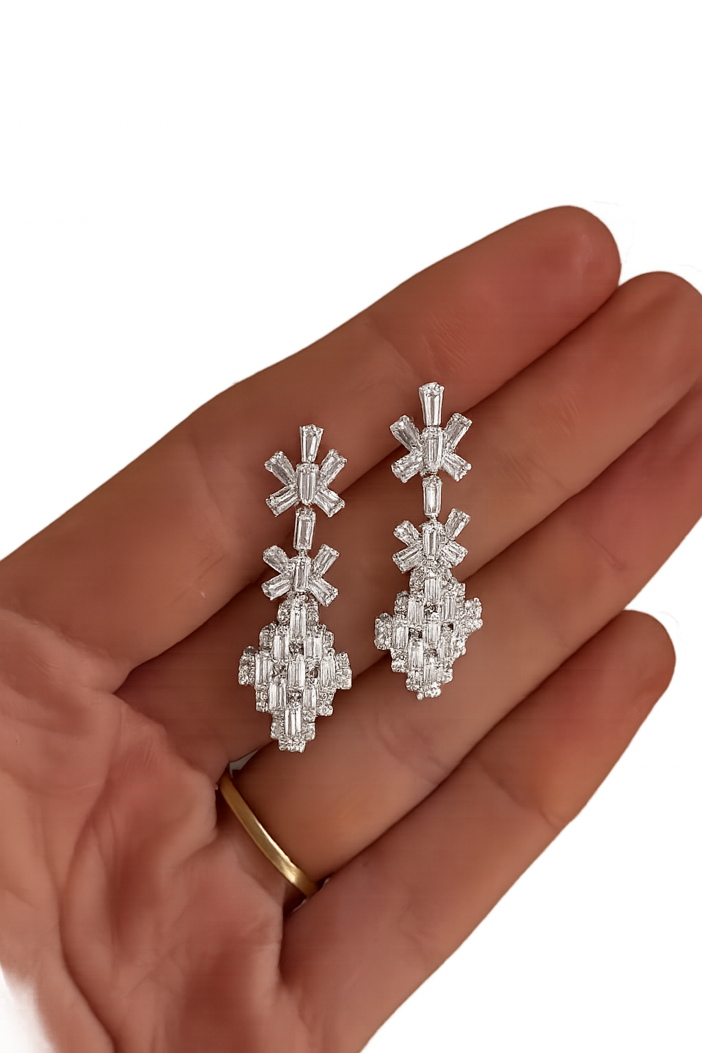 Diamond Bloom Drop Earrings