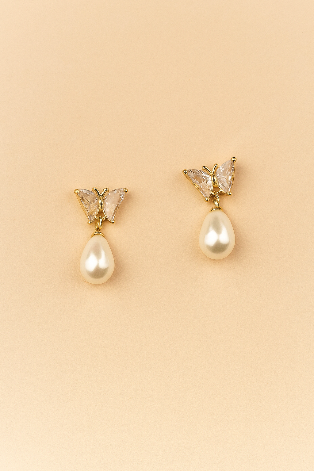 Butterfly Pearl Earrings by Zevari