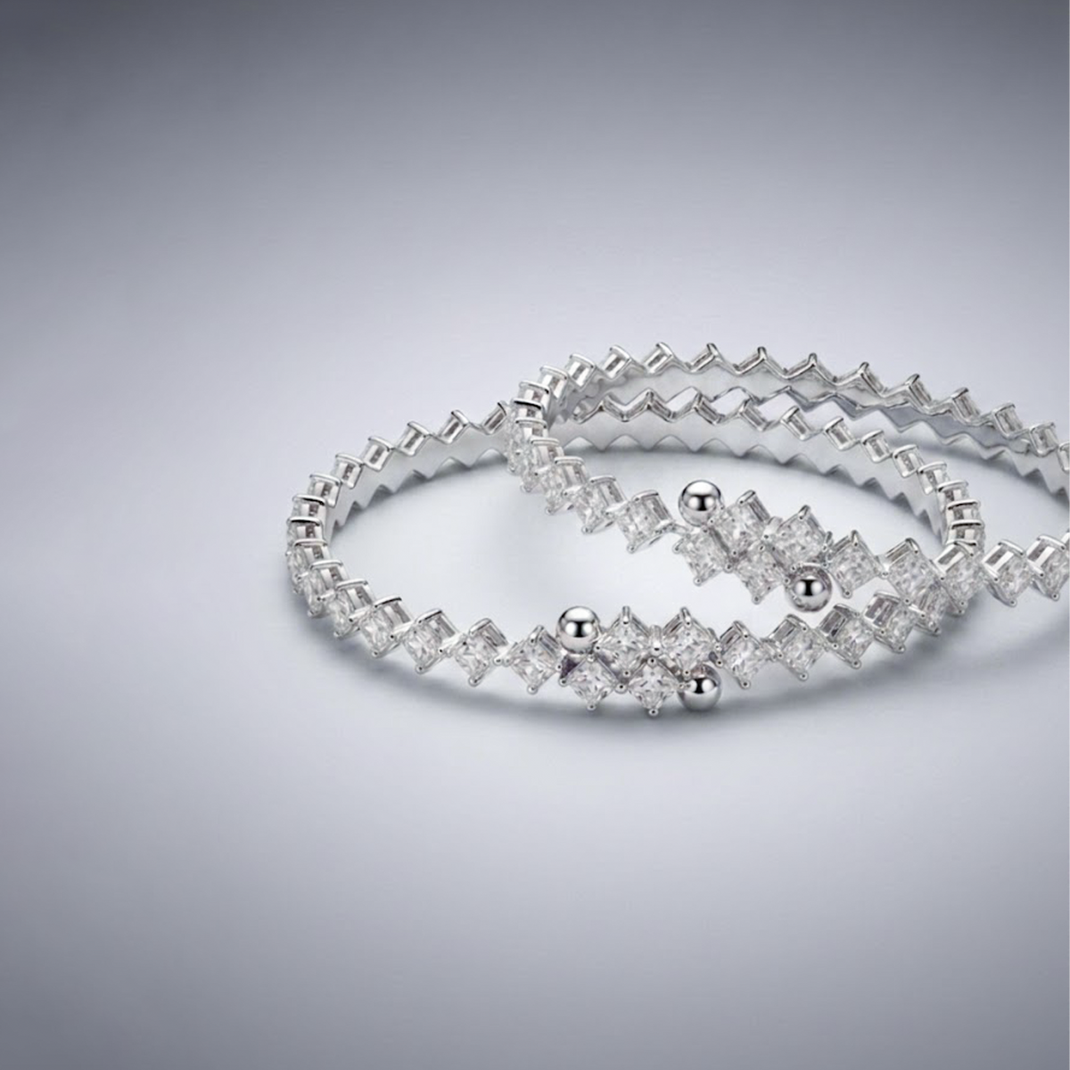 Diamond Whisper Bangles[PAIR]