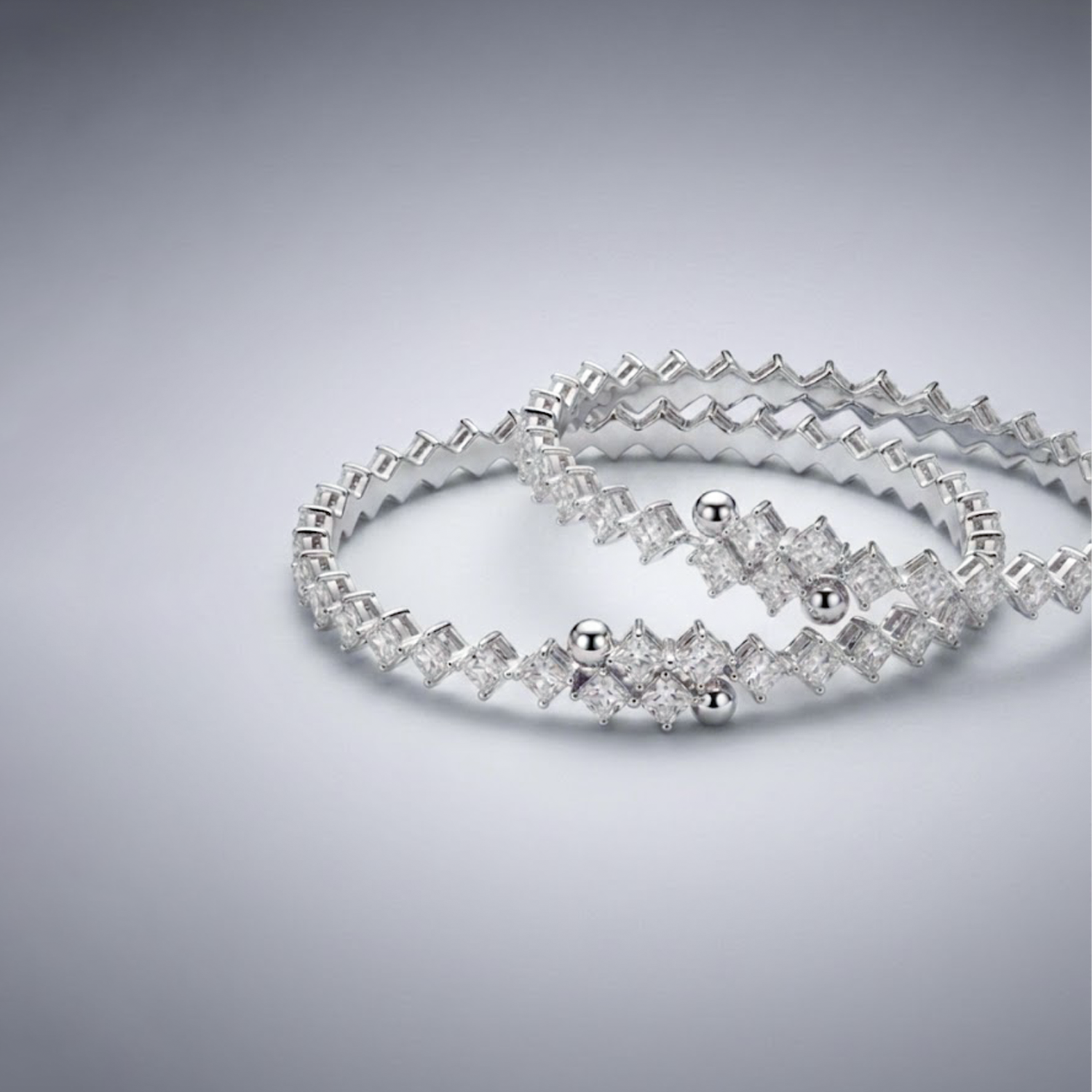 Diamond Whisper Bangles[PAIR]